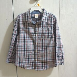 Boys plaid long sleeve button down